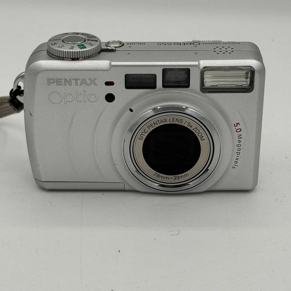 Pentax Optio 555 Digital Camera Silver 5.0MP 5x Optical Zoom Digicam Tested
